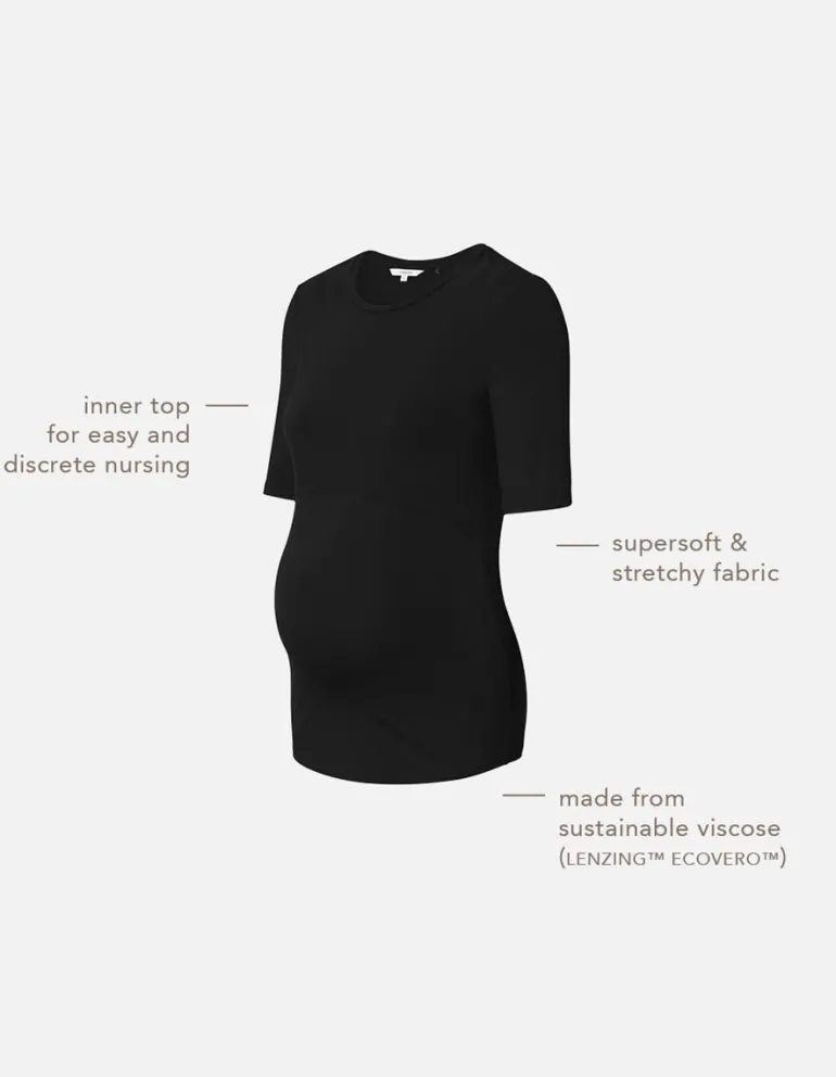 voedings_tshirt_juli__bla_6.webp Noppies T-Shirts | T-Shirts<Voedings T-shirt Juli - Black