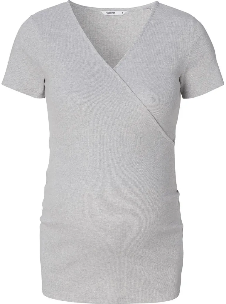 voedings_tshirt_sanson__g_2.webp Noppies T-Shirts | T-Shirts<Voedings T-shirt Sanson - Grey Melange