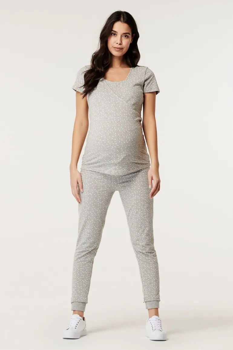 voedingspyjama__light_gre_9-1.webp Noppies Nachtkleding & Loungewear | Ondergoed<Voedingspyjama - Light Grey melange