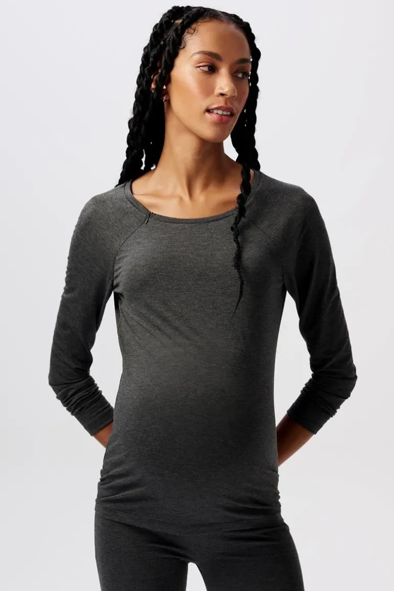 voedingsshirt__anthracite_0.webp Noppies Shirts | Shirts<Voedingsshirt - Anthracite Melange