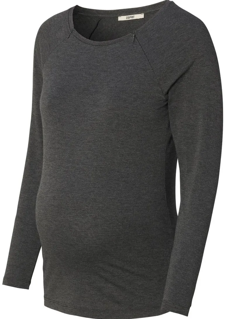 voedingsshirt__anthracite_4.webp Noppies Shirts | Shirts<Voedingsshirt - Anthracite Melange