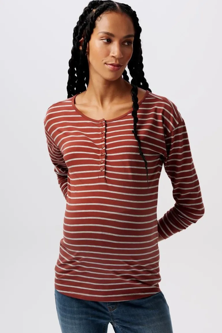 voedingsshirt__brown_6.webp Noppies Shirts | Shirts<Voedingsshirt - Brown