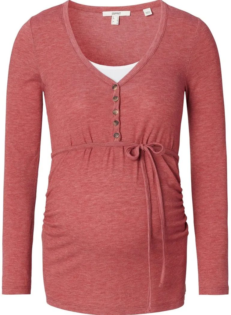 voedingsshirt__dark_red_10.webp Noppies Shirts | Shirts<Voedingsshirt - Dark Red