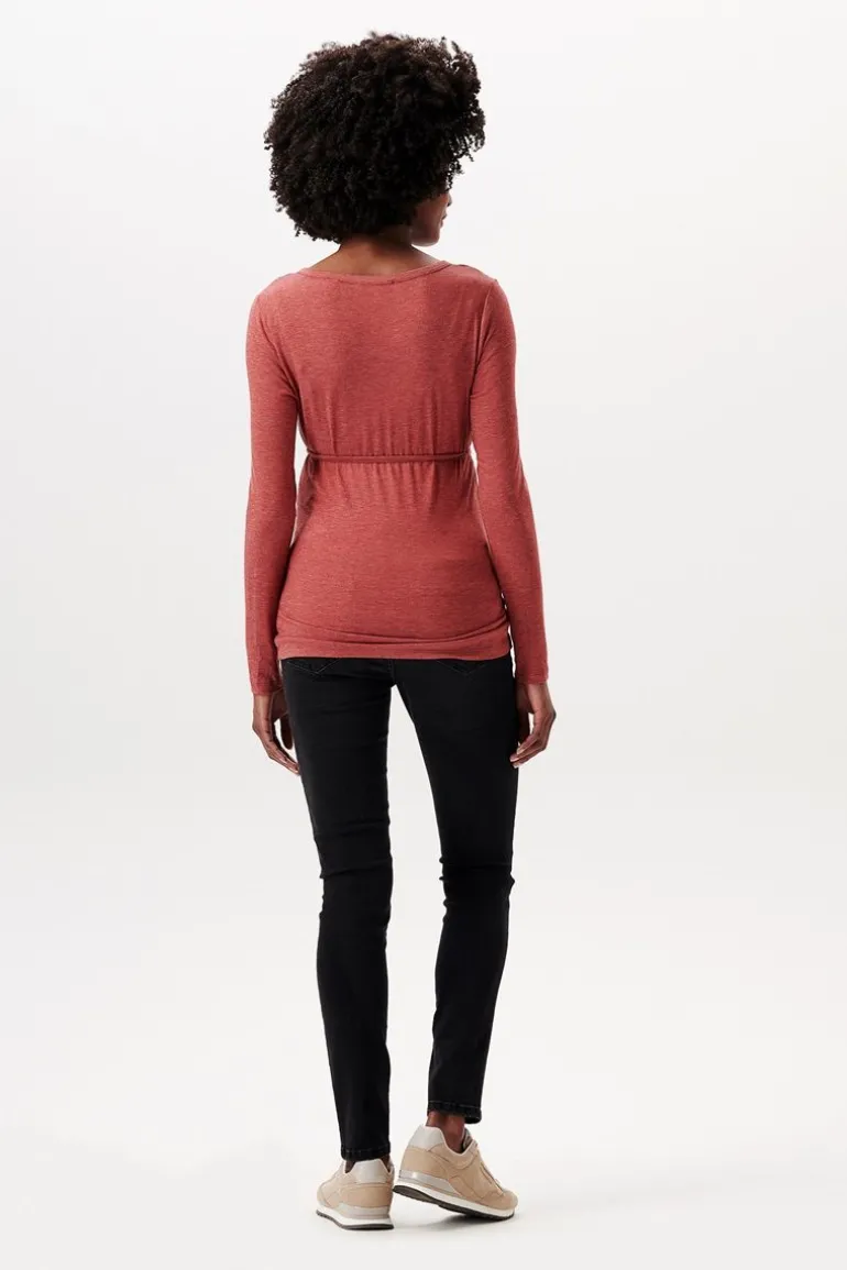 voedingsshirt__dark_red_9.webp Noppies Shirts | Shirts<Voedingsshirt - Dark Red