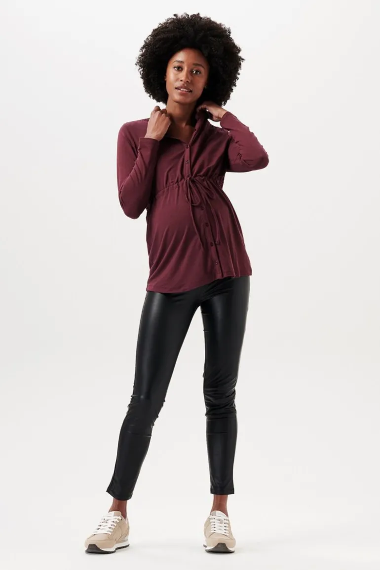 voedingsshirt__plum_brown_8.webp Noppies Shirts | Shirts<Voedingsshirt - Plum Brown