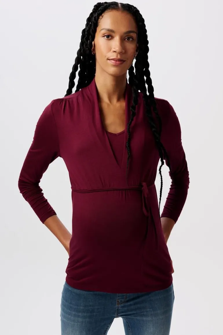 voedingsshirt__plum_red_0-1.webp Noppies Shirts | Shirts<Voedingsshirt - Plum red