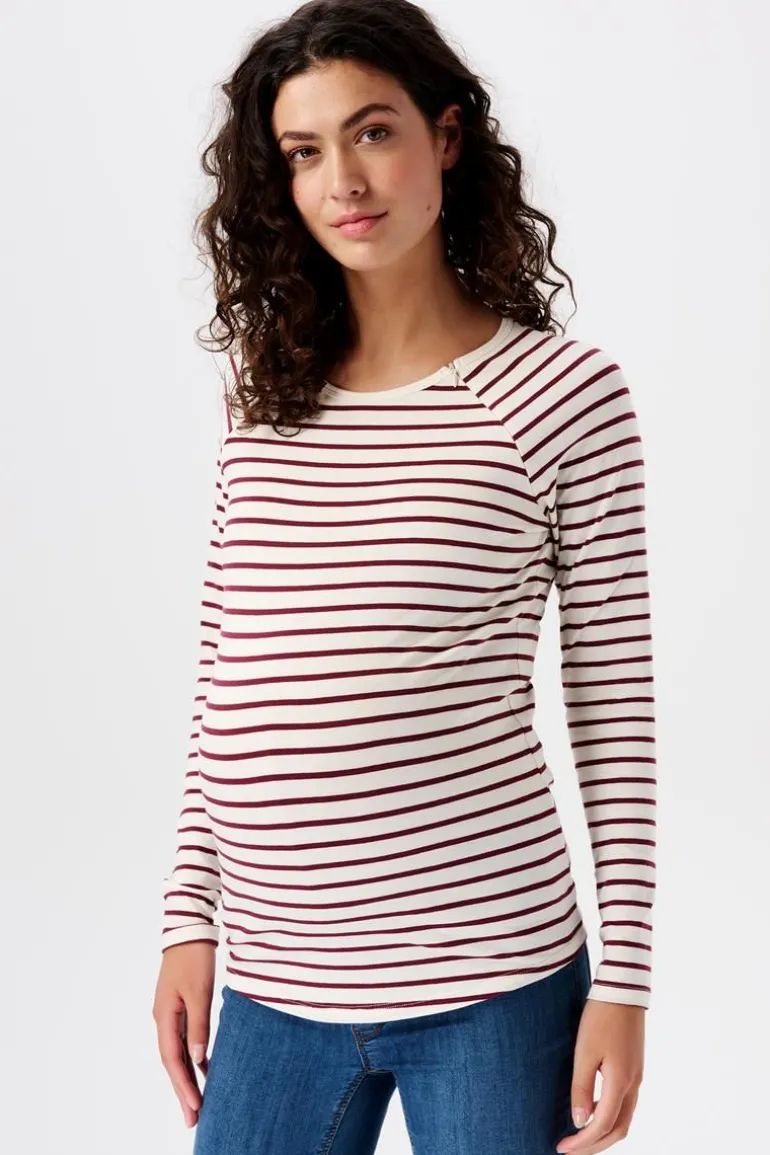 voedingsshirt__plum_red_0-4.webp Noppies Shirts | Shirts<Voedingsshirt - Plum red