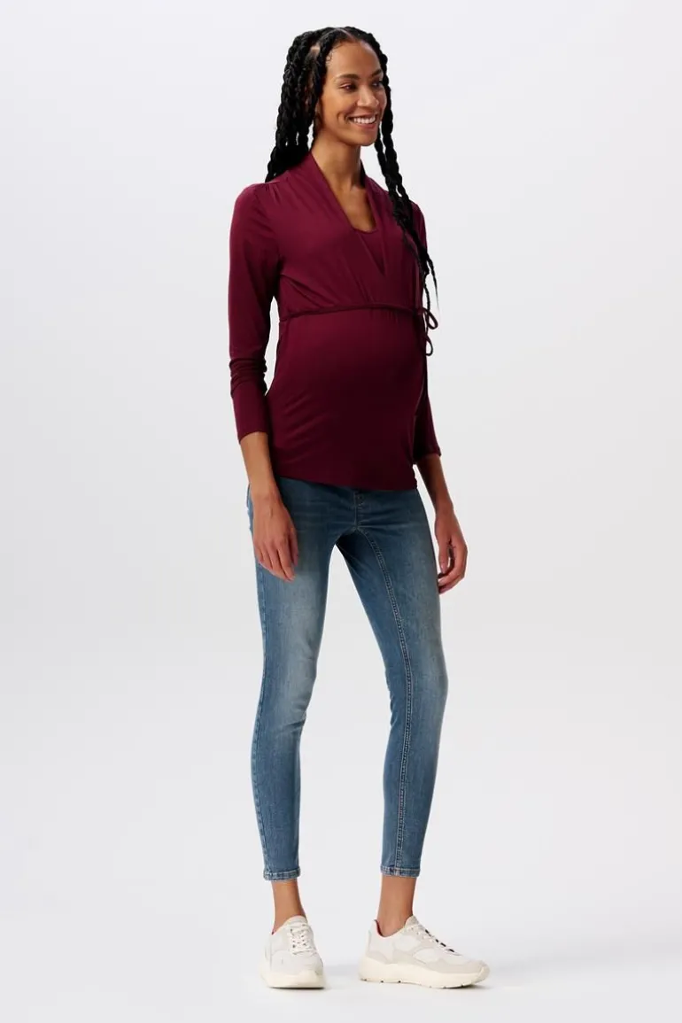 voedingsshirt__plum_red_12.webp Noppies Shirts | Shirts<Voedingsshirt - Plum red