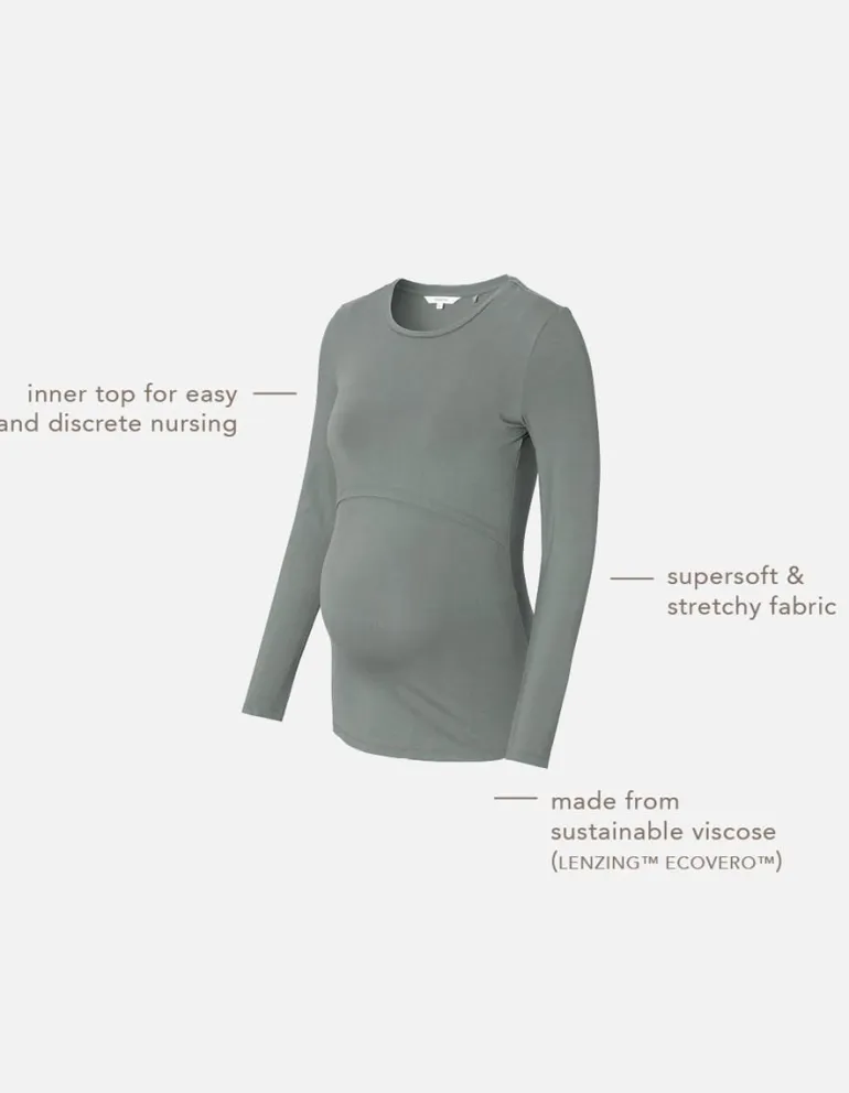 voedingsshirt_nore__sage_6.webp Noppies Shirts | Shirts<Voedingsshirt Nore - Sage