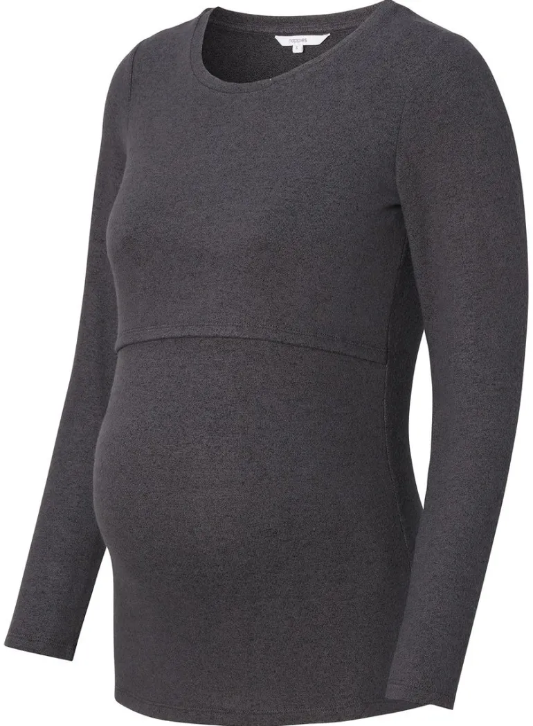 voedingsshirt_plano__grey_4.webp Noppies Shirts | Shirts<Voedingsshirt Plano - Grey Melange