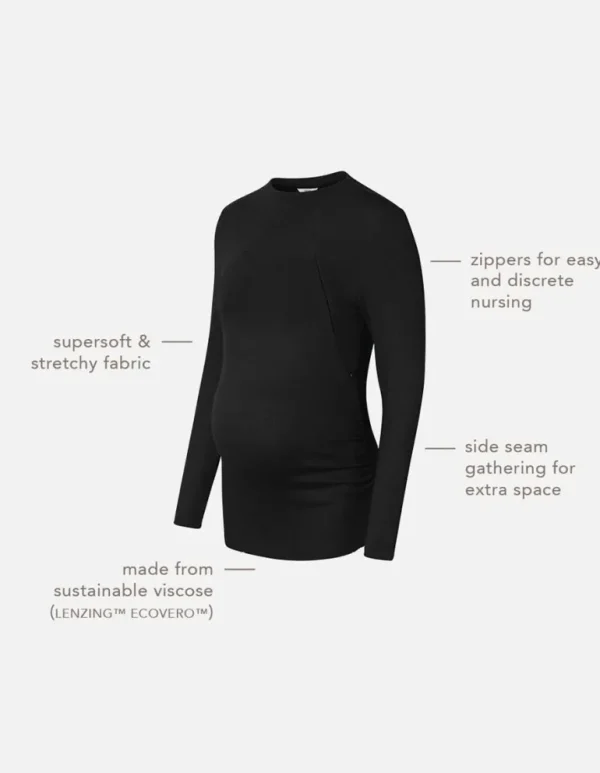 Noppies Shirts | Shirts<Voedingsshirt Rosa - Black