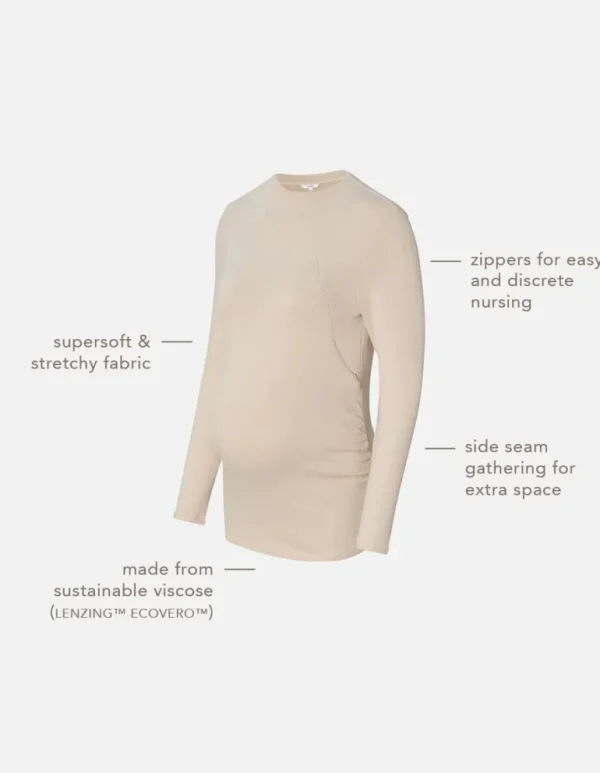 Noppies Shirts | Shirts<Voedingsshirt Rosa - Light Sand