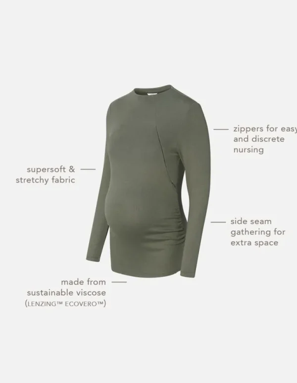 Noppies Shirts | Shirts<Voedingsshirt Rosa - Olive