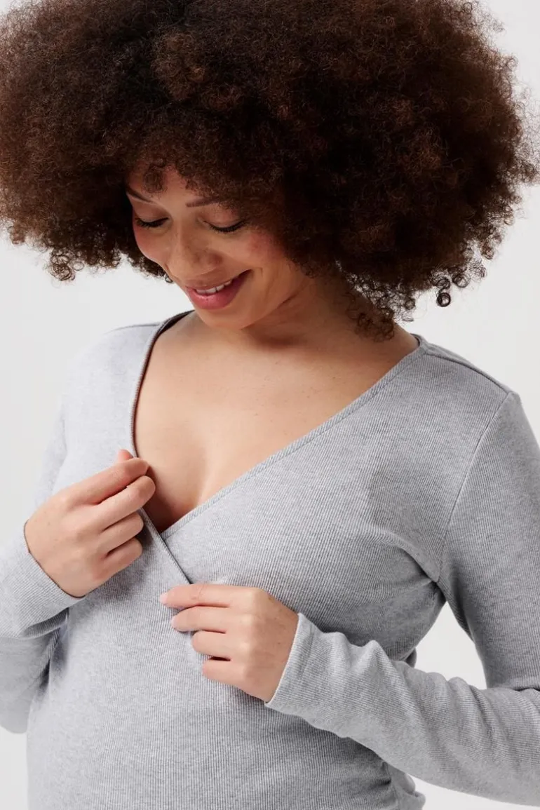 voedingsshirt_sara__grey__6.webp Noppies Shirts | Shirts<Voedingsshirt Sara - Grey Melange