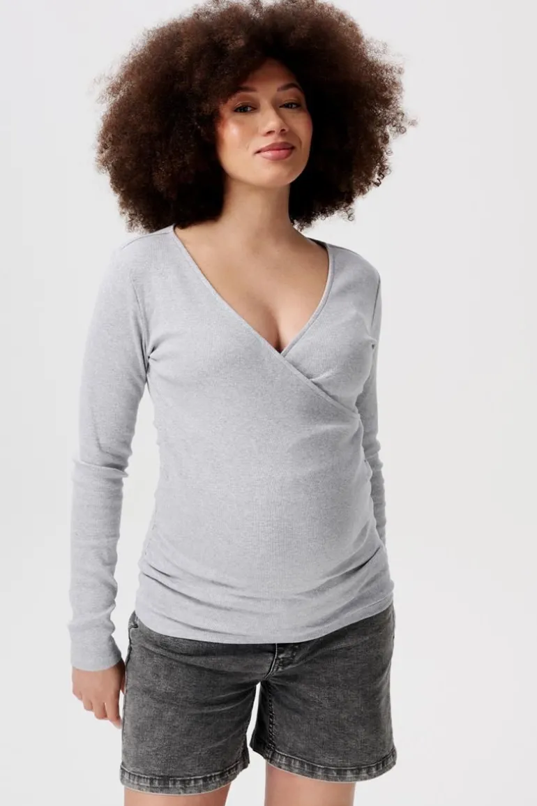 voedingsshirt_sara__grey__7.webp Noppies Shirts | Shirts<Voedingsshirt Sara - Grey Melange