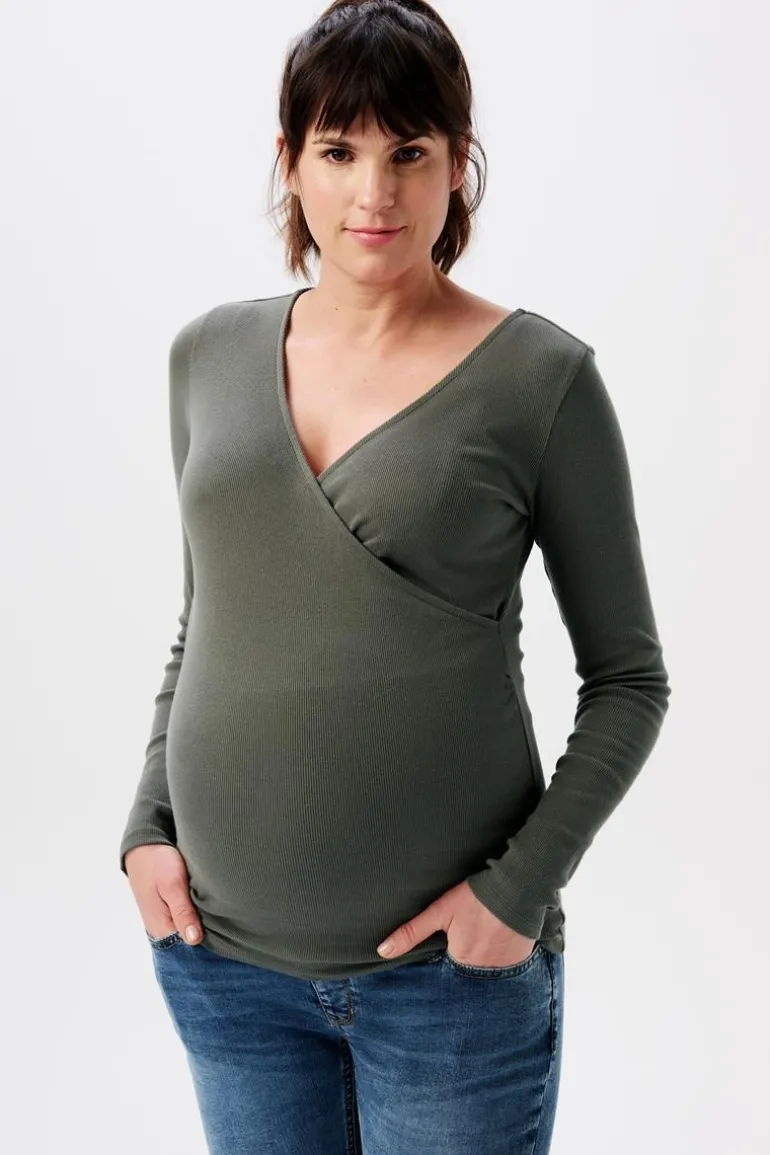 voedingsshirt_sara__olive_0.webp Noppies Shirts | Shirts<Voedingsshirt Sara - Olive
